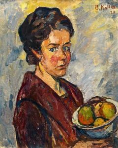 Frau Mit Obstschale
