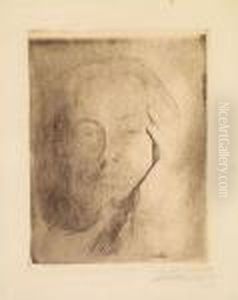 Selbstbildnis Mit Aufgestutzter Hand by Kathe Kollwitz