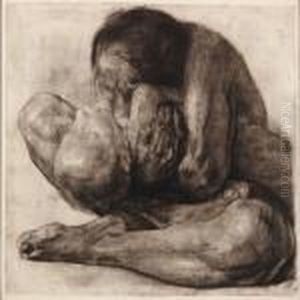 Frau Mit Totem Kind by Kathe Kollwitz