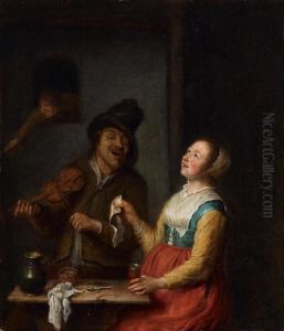 Musizierendes Paar by Philips Koninck