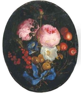 A swag of pink roses