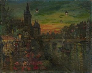 Le Pont Neuf, Paris by Konstantin Alexeievitch Korovin