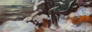 Snow-covered Trees By The Sea by Konstantin Alexeievitch Korovin