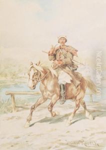 Poslaniec Wiejski by Juliusz Kossak