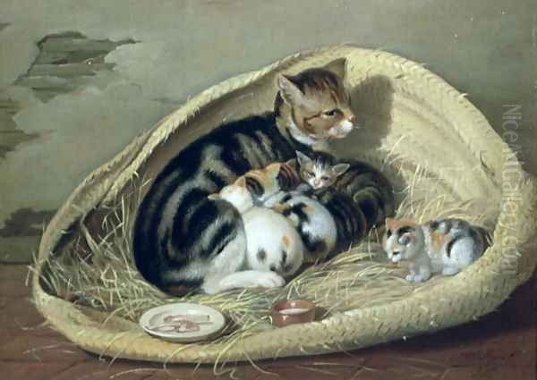 Cat with Her Kittens in a Basket, 1797 - view 1