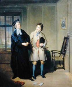 Mr Bannister Junior and Mr Parsons as Scout and Sheepface in The Village Lawyer, c.1796 by Samuel de Wilde