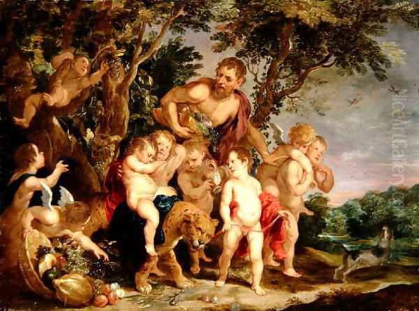 A Bacchanal in a Wooded River Landscape - view 1