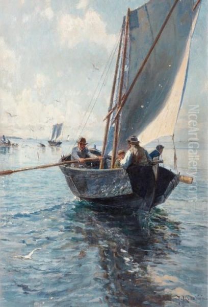 Fishermen In A Boat - view 1