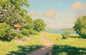 Landscape With Hens