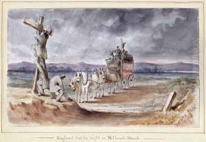 England lost by night on Holbeach Marsh, from a sketch-book of the All-England Cricket Tour, 1851-2 by Nicholas (Felix) Wanostrocht