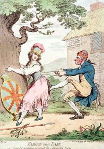 Fashion Before Ease, or A Good Constitution Sacrificed for a Fantastic Form, pub. by Hannah Humphrey, 1793 by George Moutard Woodward