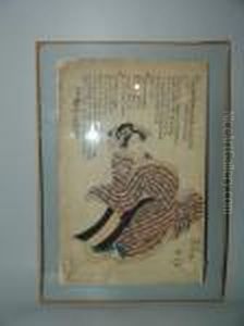 L'acteur Iwai Hanshiro Dans Un Role De Bijin by Gototei Kunisada