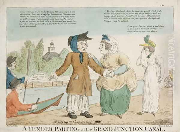 A Tender Parting at the Grand Junction Canal, engraved by Roberts, 1810s - view 1