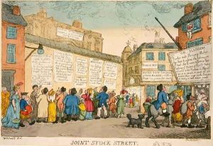 Joint Stock Street, 1809 by George Moutard Woodward