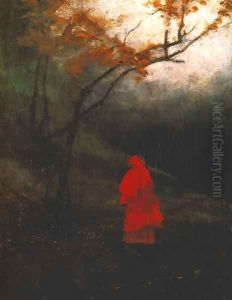 Lonely Woman in a Park by Wladyslaw Wankie