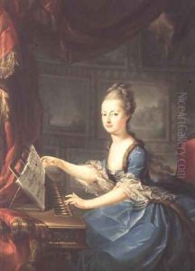 Archduchess Marie Antoinette Habsburg-Lothringen (1755-93) at the spinnet, fifteenth child of Empress Maria Theresa of Austria (1717-80) and Emperor Francis I (1708-65) wife of Louis XVI of France (1754-93) by Franz Xaver Wagenschon