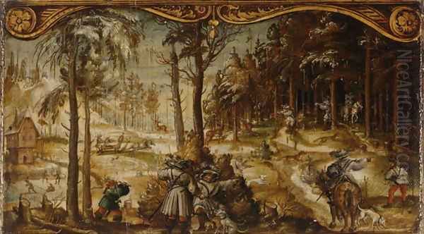 Fox and Stag Hunt in the Winter, c. 1525-26 - view 1