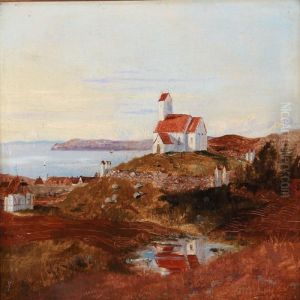 View Towards Helgenaes Church, Denmark by Janus Andreas Bartholin La Cour