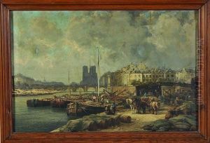 paris, Les Quais De La Seine by Edme Emile Laborne