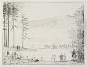 Courses A Longchamp by Jean Emile Laboureur
