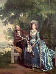 A lady and gentleman in a landscape