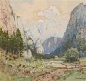 Gesauseeingang Mit Hochtorgruppe by Fritz Lach