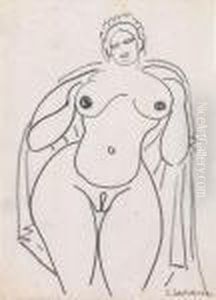 Nude With Shawl by Gaston Lachaise