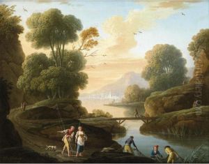 River Bank With Fishermen