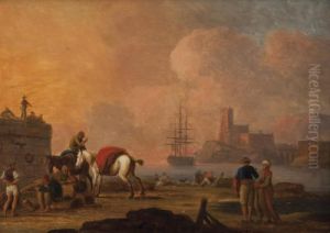 Veduta Di Porto by Charles Francois Lacroix de Marseille