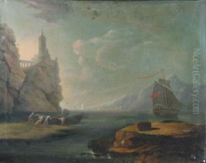 "escena Portuaria" by Charles Francois Lacroix de Marseille