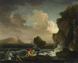 Sturmische See by Charles Francois Lacroix de Marseille
