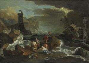 Scena Di Naufragio by Charles Francois Lacroix de Marseille