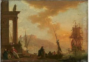 Le Repos Des Marchands Turcs Sur Un Rivage Mediterraneen