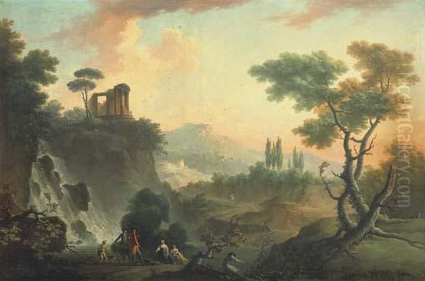 Paysage Avec Le Temple De Vesta Dit De La Sybille A Tivoli - view 1