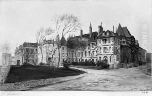 View of the Maternite Port-Royal, the gardens, 1905 by Herminie Waterneau