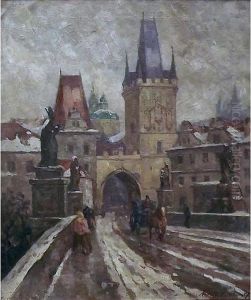 Veduta Del Ponte Carlo A Praga by Arnold Borisovic Lakowskij