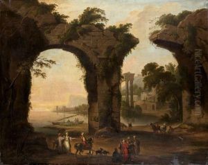 Ruines Antiques Animees De Personnages by Jean-Baptiste Lallemand