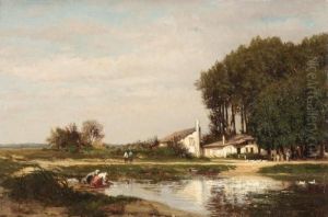 Lavandieres Pres De La Ferme