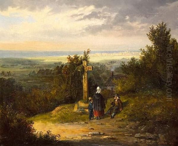 "la Rencontre Au Calvaire Au Dessus De La Plaine". - view 1