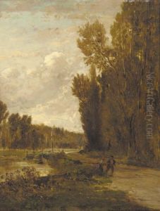 Le Chemin De Halage by Emile Charles Lambinet