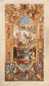 Alegoria De La Monarquia Espanola Con Carlos V by Eugene Louis Lami
