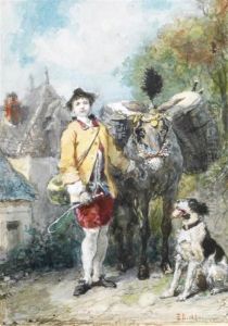 Un Homme Avec Son Ne Et Son Chien Un Homme Avec Son Ne Et Son Chien