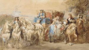 Entrevue De Roi Louis Xiv Avec Madamoiselle De La Valliere by Eugene Louis Lami