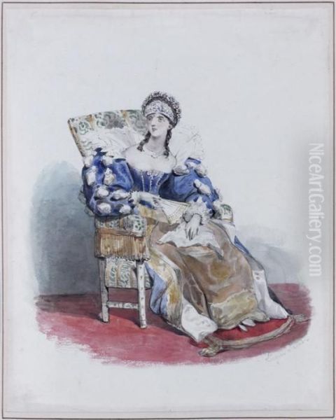 Etude De Costume Pour La Comtesse De Jersey - view 1