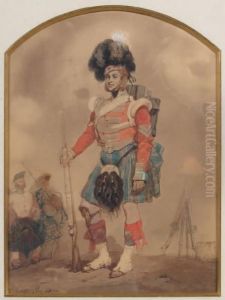 Soldat Du 79e Highlanders Au Camp De Cobham by Eugene Louis Lami