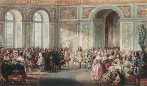 Louis Xiv Presenting The Duc D'anjou To The Ambassadors Of Spain by Eugene Louis Lami