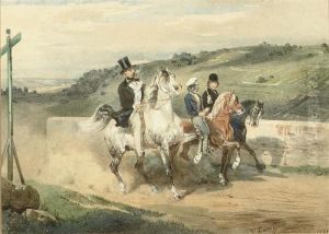 Horace Vernet Out Riding With His Children Horace Vernet Out Riding With His Children