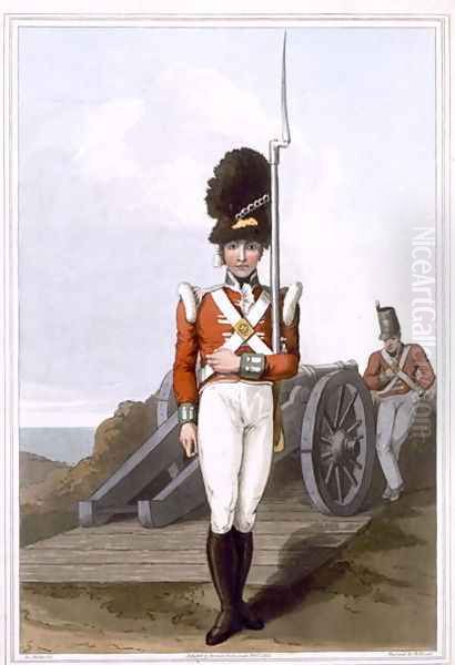 Grenadier of the First West York Militia, engraved by Robert Havell the Elder, published 1814 by Robinson and Son , Leeds - view 1