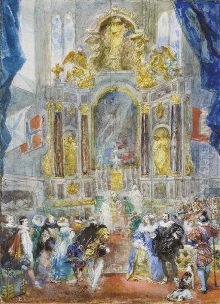 Scene Historique Dans L'eglise Saint-remy De Dieppe, En Seine-maritime - view 1