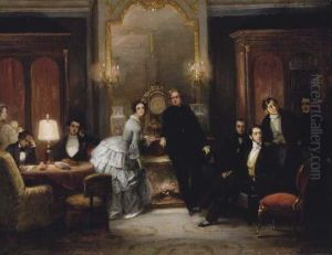 Elegant Gathering At The Salon Of The Countess Samoiloff by Eugene Louis Lami